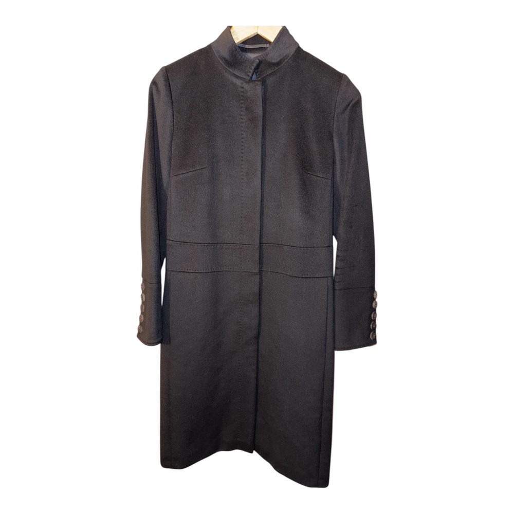 Burberry Black Wool Cashmere Long Coat 4 - Picture 2 of 12